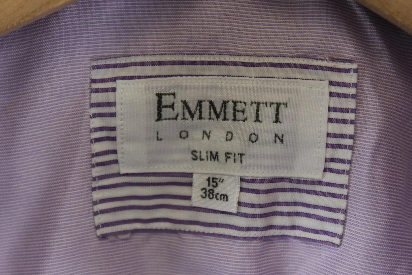 EMMETT LONDON Men's Lavender Long Sleeve Slim Fit Button Down Shirt Size 15