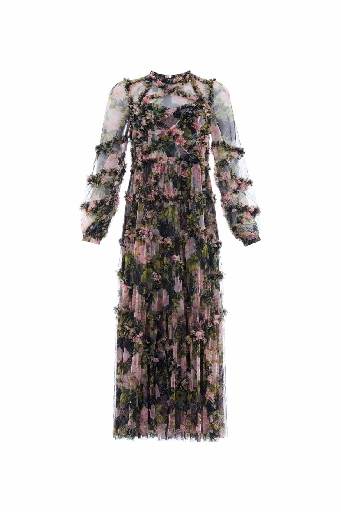Bold Touch Fit Easy English Rose Diamond Ruffle Ballerina Dress