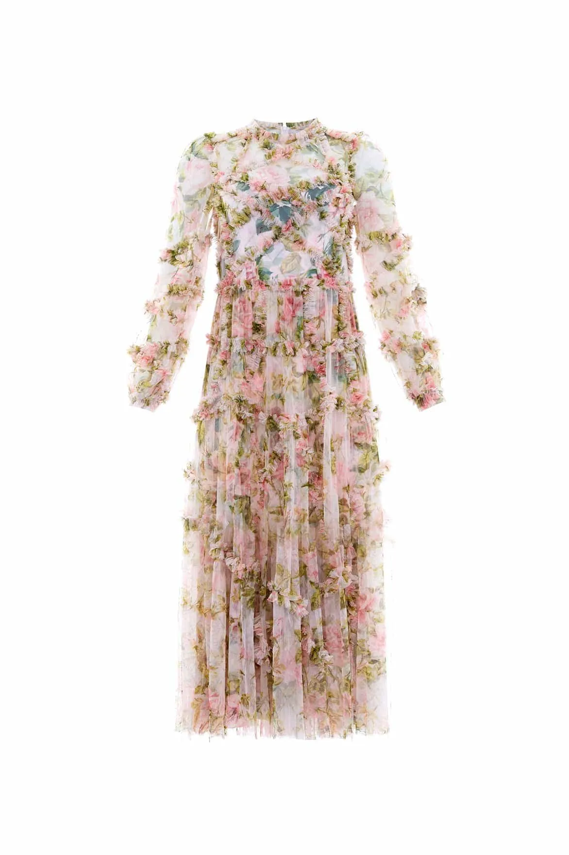 English Rose Diamond Ruffle Ballerina Dress animal-print Tonal-Stitching