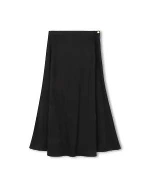 Iconic Style Fashion Combo Epik Black Suede Maxi A Line Skirt W-22736