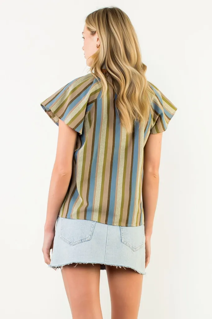 Nellie Stripe Top Snag Resistant Fabric