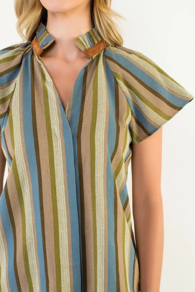 Ergonomic Cut Heather Effect Finish Nellie Stripe Top