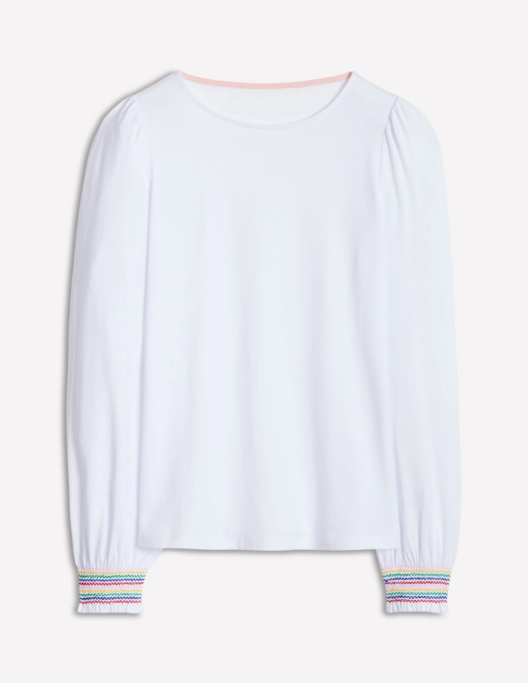 Smocked Cuff Supersoft Top-White QuickRelease Closures OversizedSilhouette