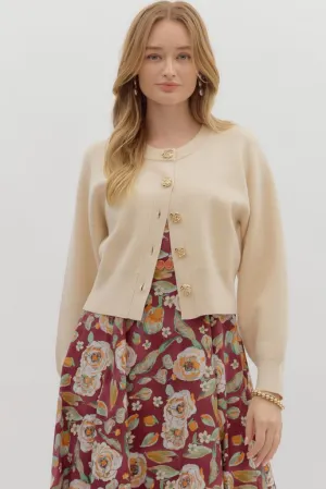 EcoFriendlyTexture Eve Floral Button Cardigan Sweater