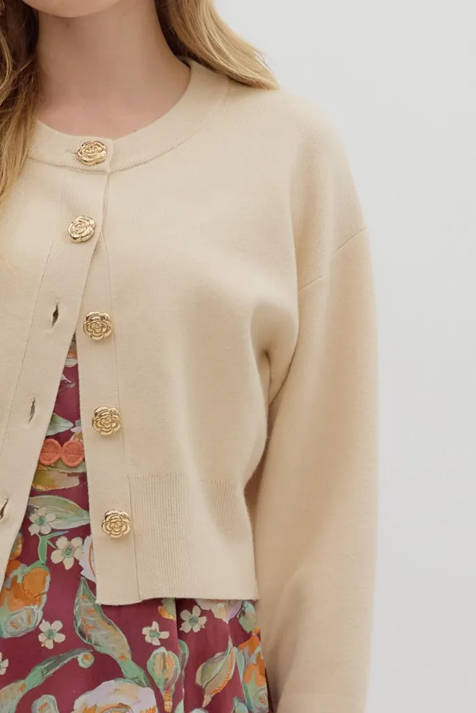 Eve Floral Button Cardigan Sweater Casual Button-Down