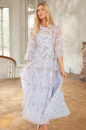 UV-Resistant Everett Bloom Round Neck Ankle Gown