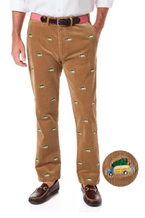 Beachcomber Cord Pant Khaki With Woody & Xmas Tree Urban Flex