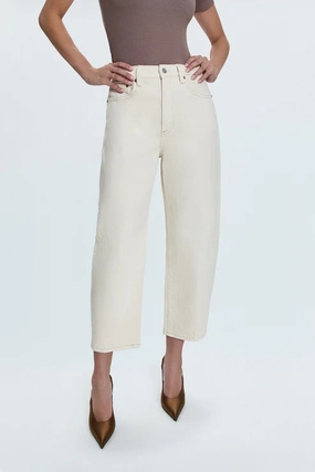 Pistola Eli High Rise Barrel Jean in Ecru Effortless Layer Universal Style