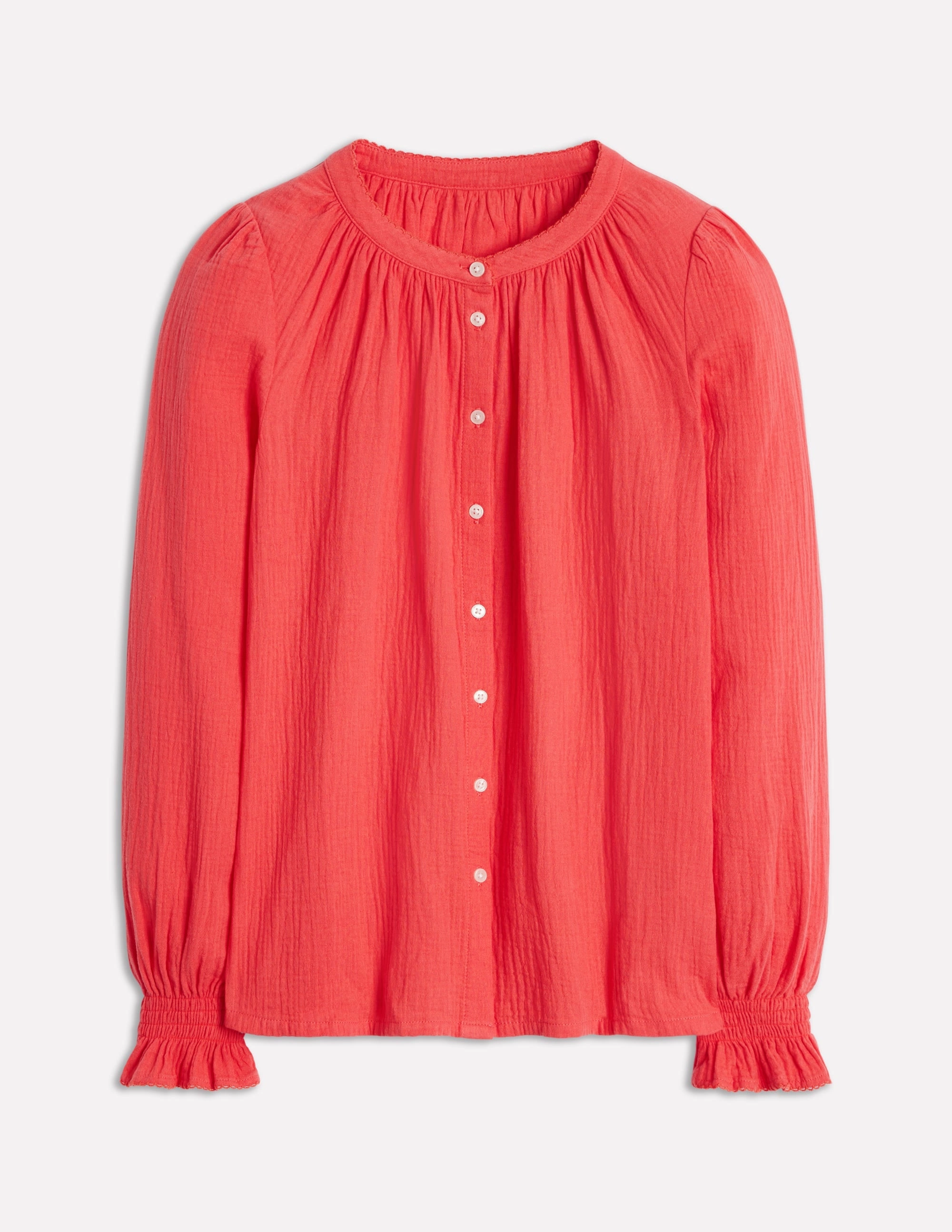 Evie Double Cloth Top-Jam Red anti static coating