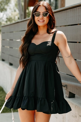 Work or Play Dahlia Dreams Sleeveless Mini Dress (Black)