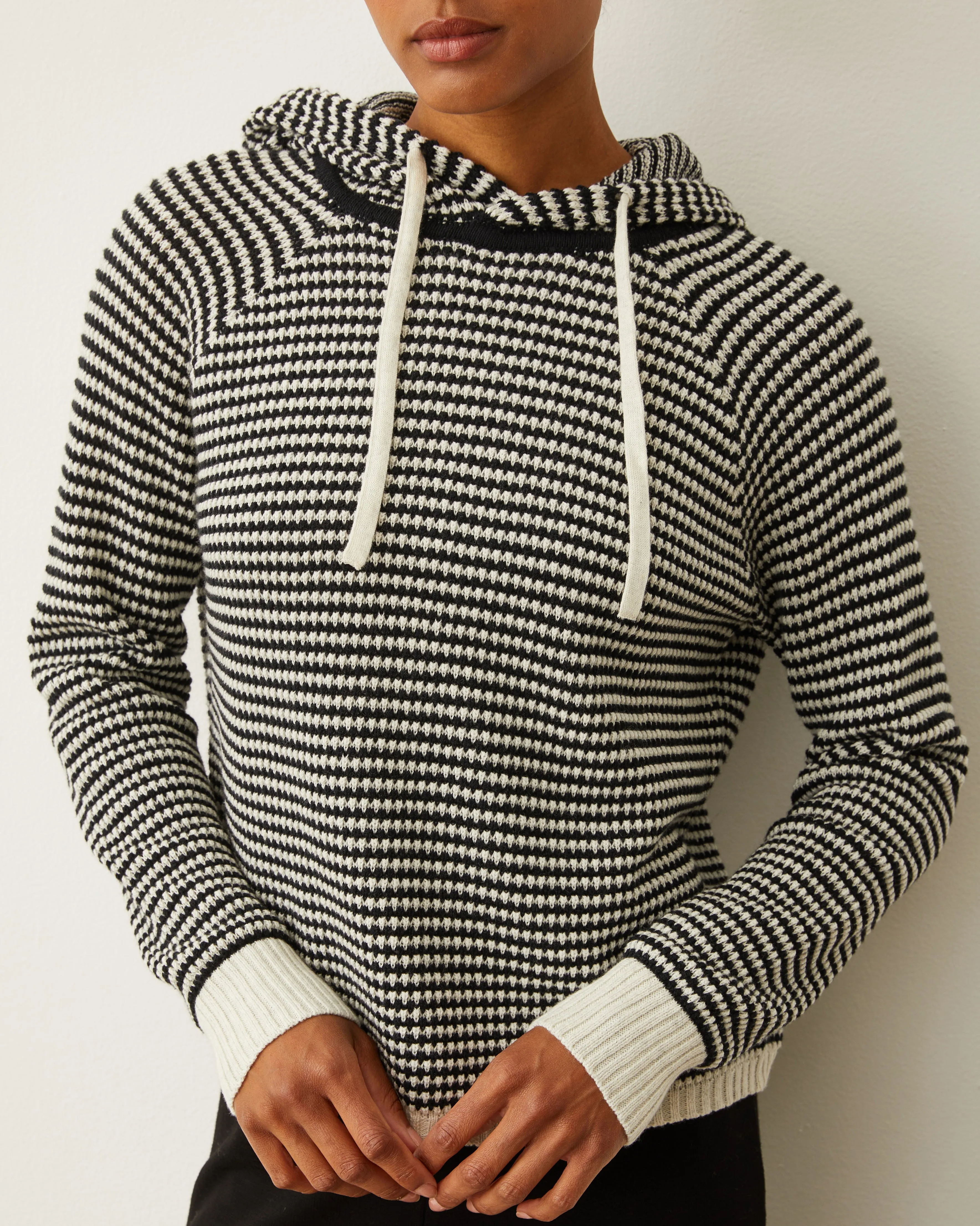 Cotton Cashmere Stripe Lounge Hoody All Day Ready