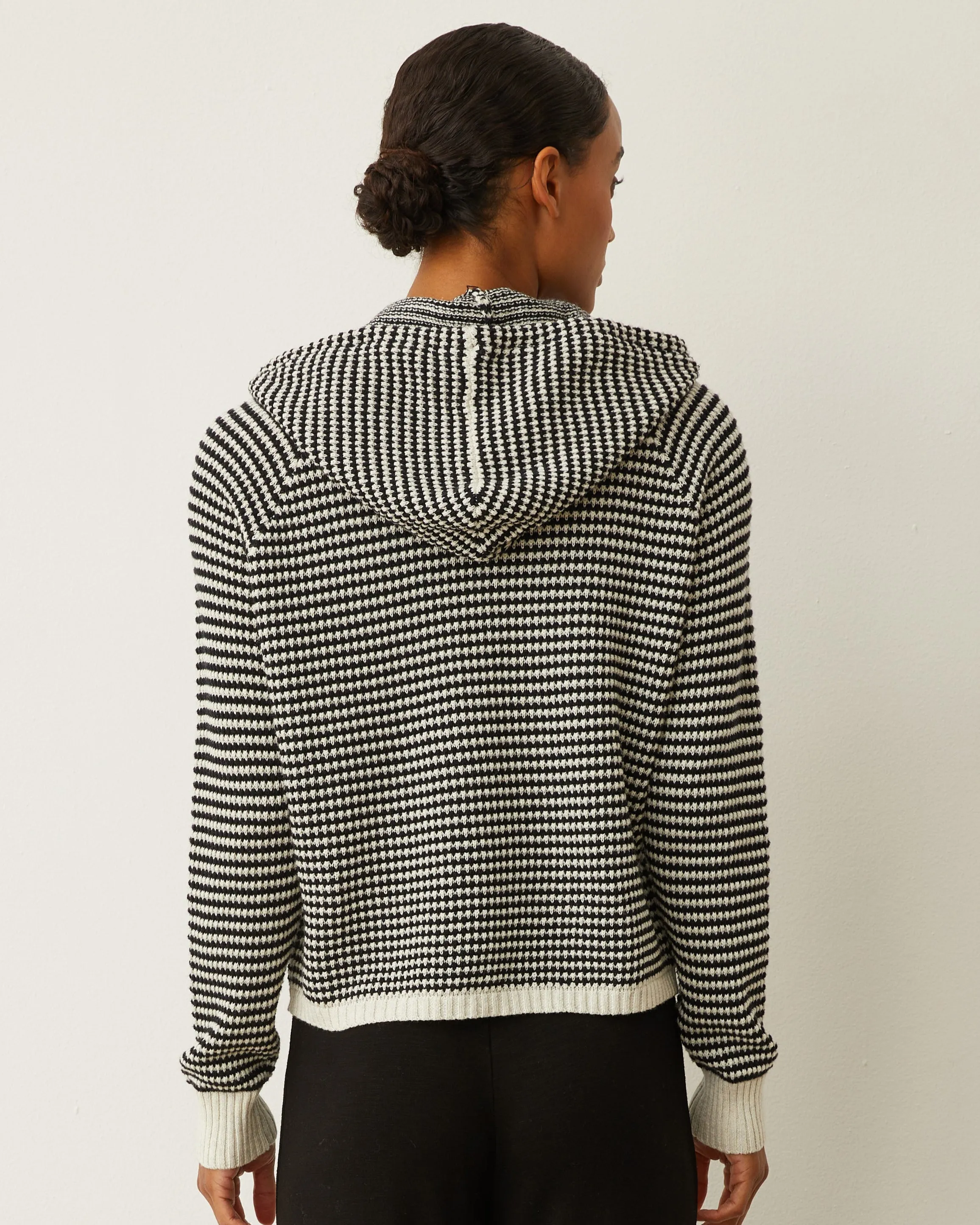 Sleek Look Chic Mom Cotton Cashmere Stripe Lounge Hoody
