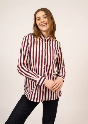 Fabiola striped shirt - in cotton poplin (BLANC D'HIVER/AMIRAL/ROUGE)