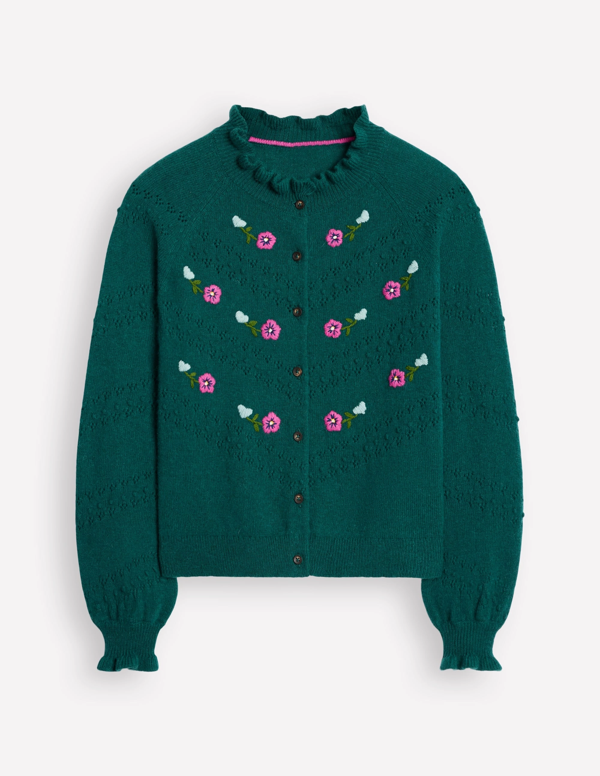 Fae Embroidered Cardigan-Glade Green Durable Weave