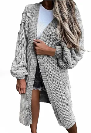 Fall Cardigan Sweaters for Women 2023 Trendy Open Front Long Sleeve Chunky Cable Knit Jacket Outerwear Coats
