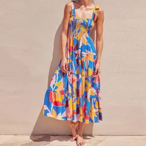 BOHO PRINT TEA BREAK FRENCH WRAP DRESS_CWDMD2380 Understated Charm