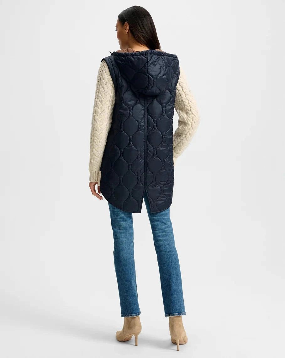 Durable Stitching Barrows Knit Sleeve Quilted Jacket Navy/Heathered Sand