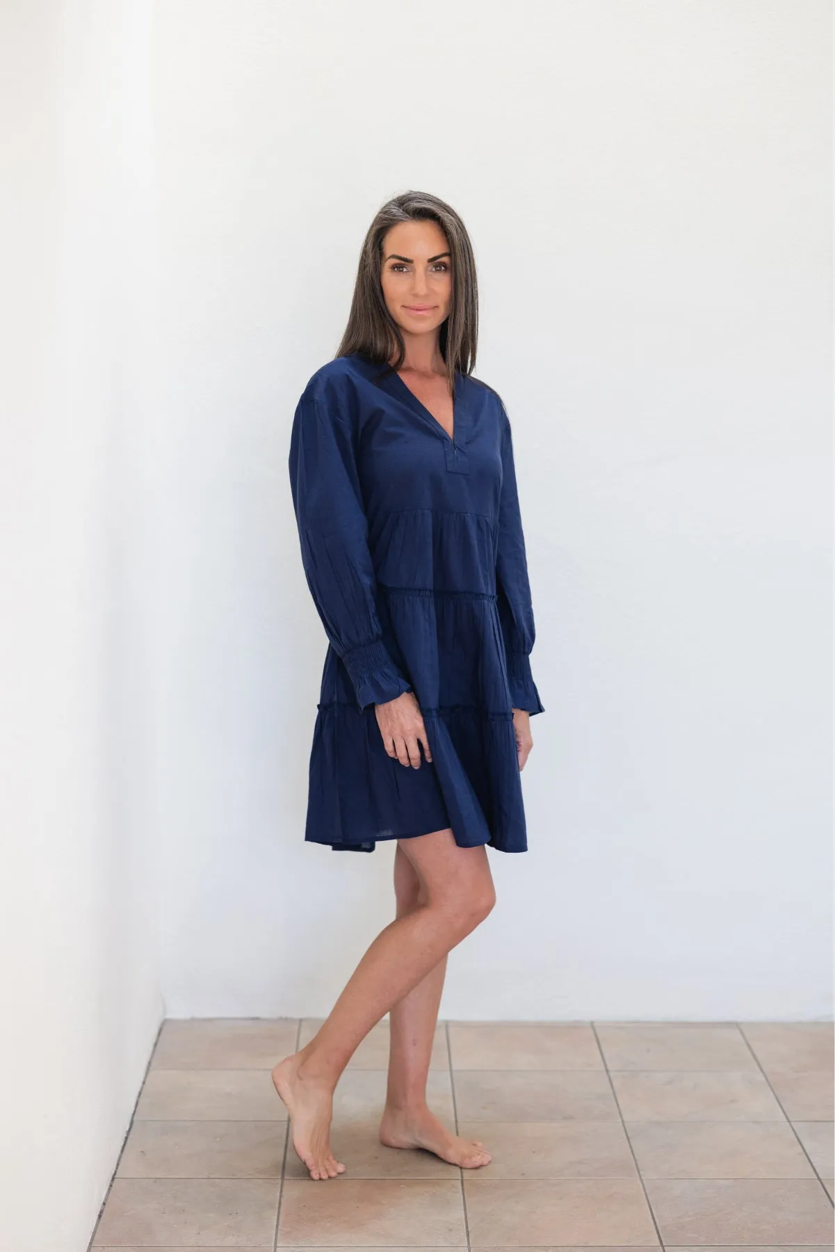 Light and breezy summer dress Dover Dress Solid Navy