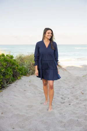 Balanced Tone All Season Style Dover Dress Solid Navy