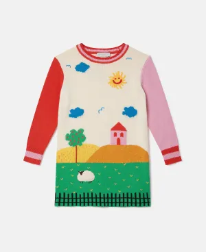 Farmyard Graphic Knitted Dress 
