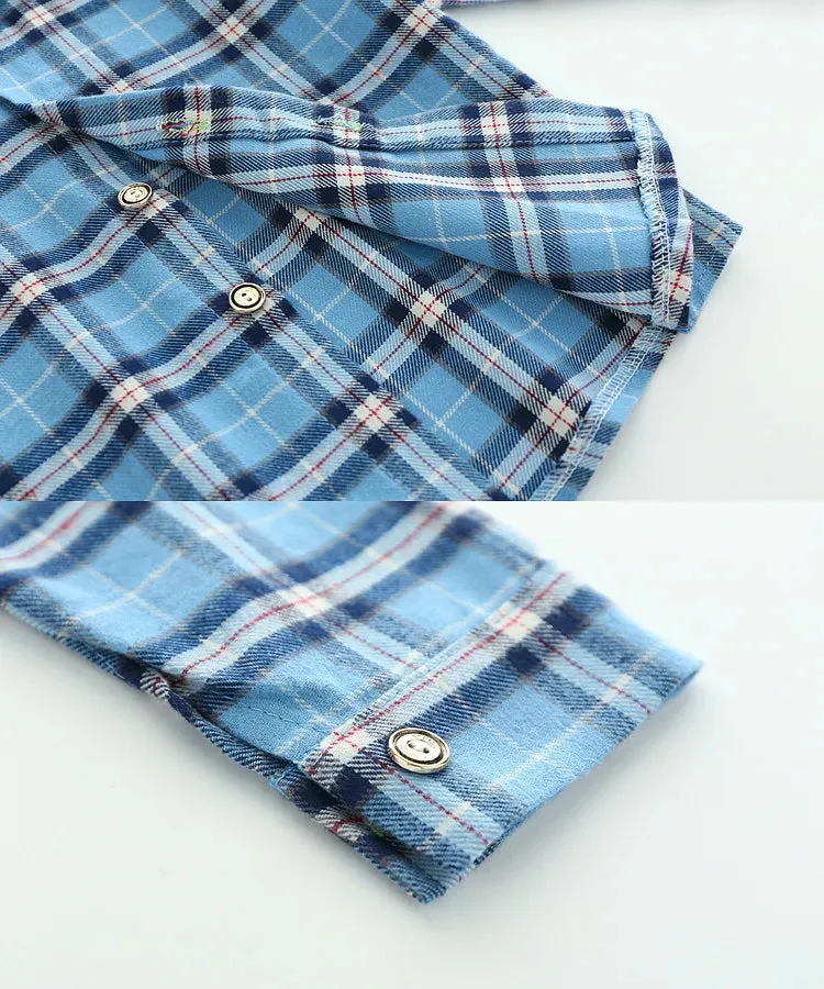 Fashion Cute Children's Plaid Shirt Long Sleeve Shirt