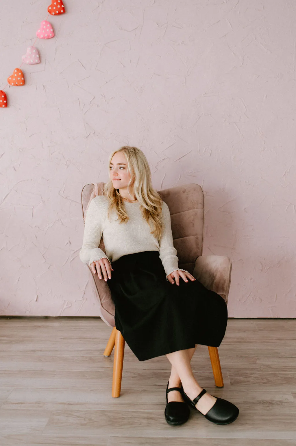 Shelby Skirt Black Tea length Bold Cut