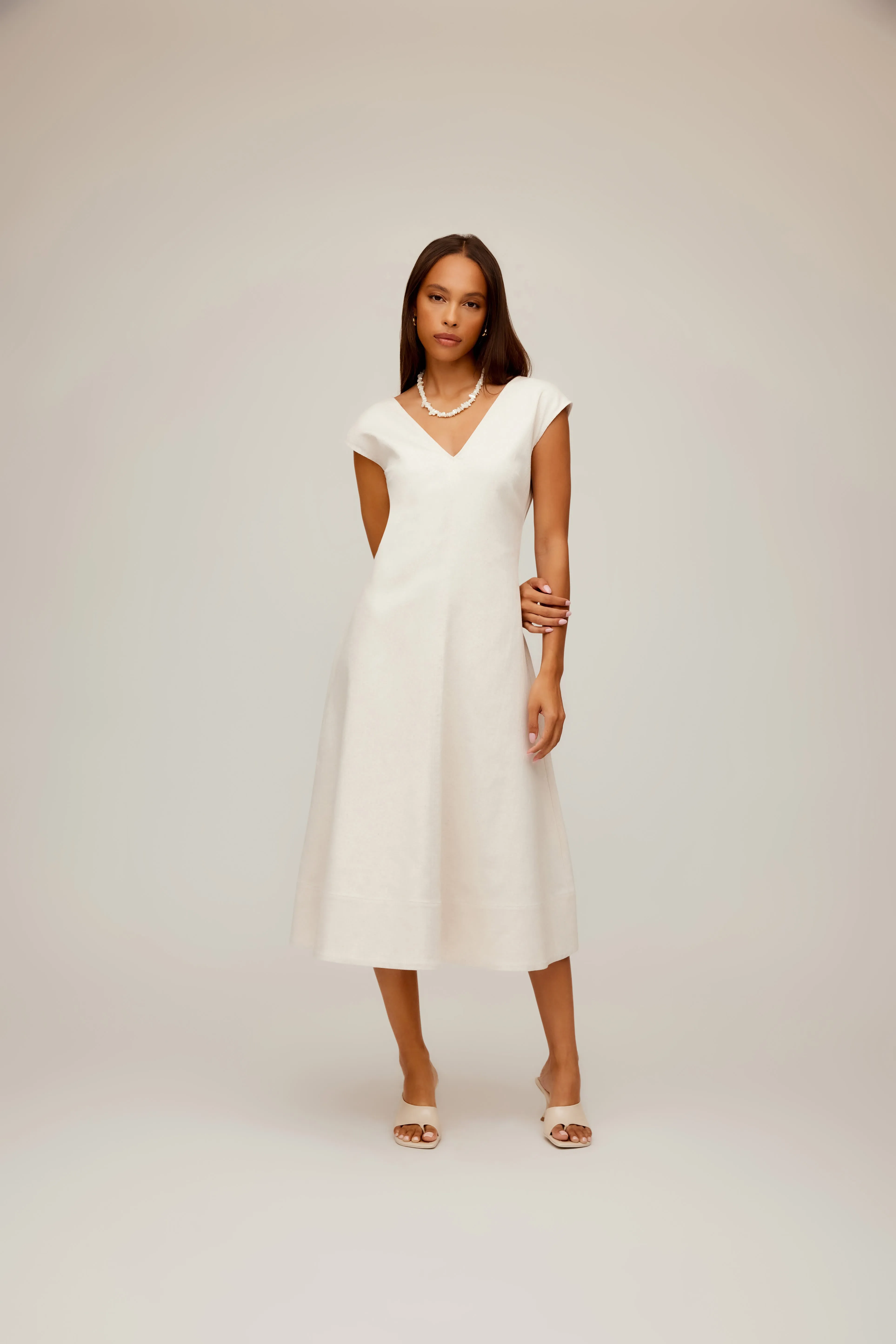 Editor??s-Pick Holiday Wear Lilia A Line Midi Natural