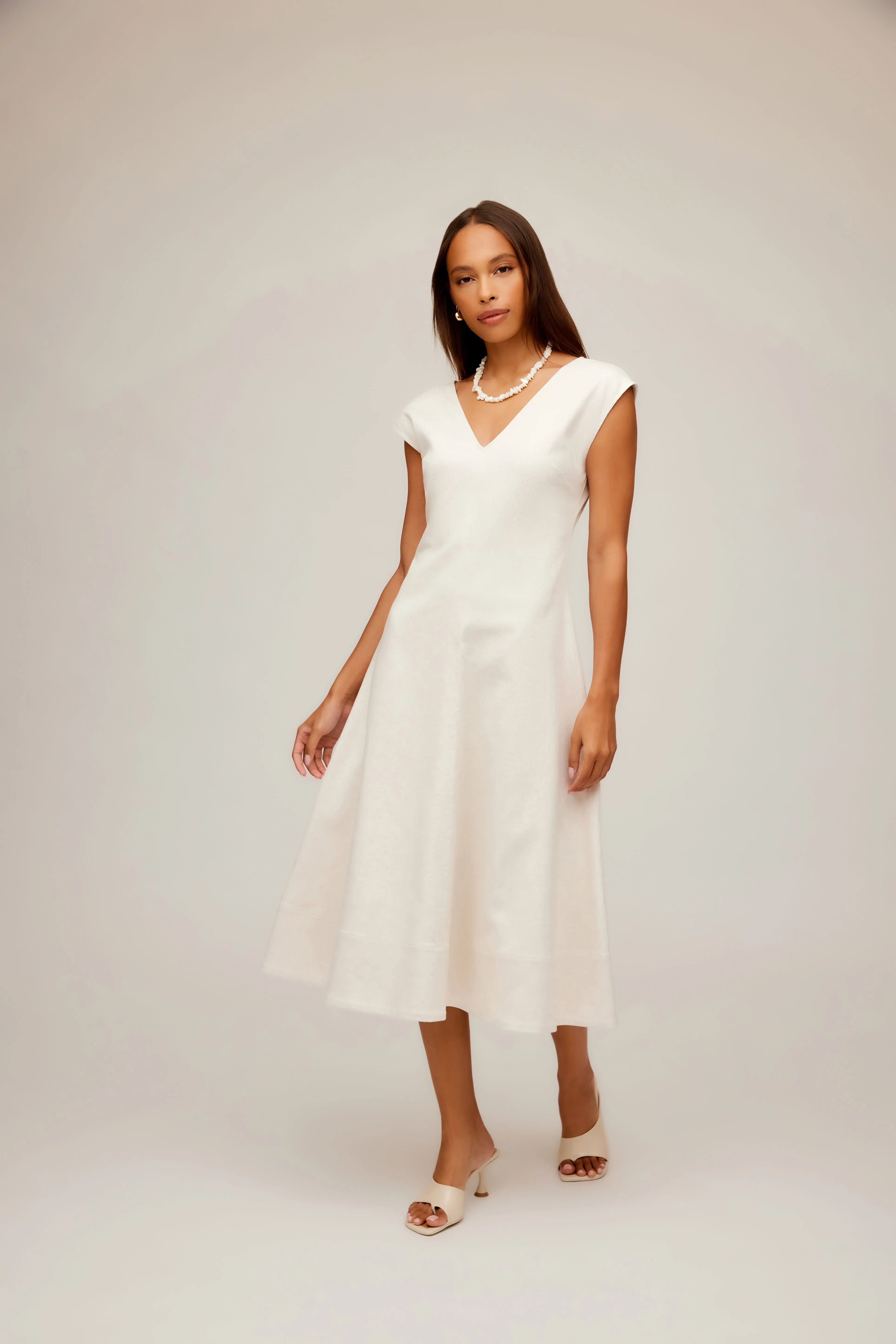 Lilia A Line Midi Natural Stylish Appearance