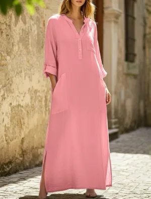 Cool Palette Simple solid color irregular dress