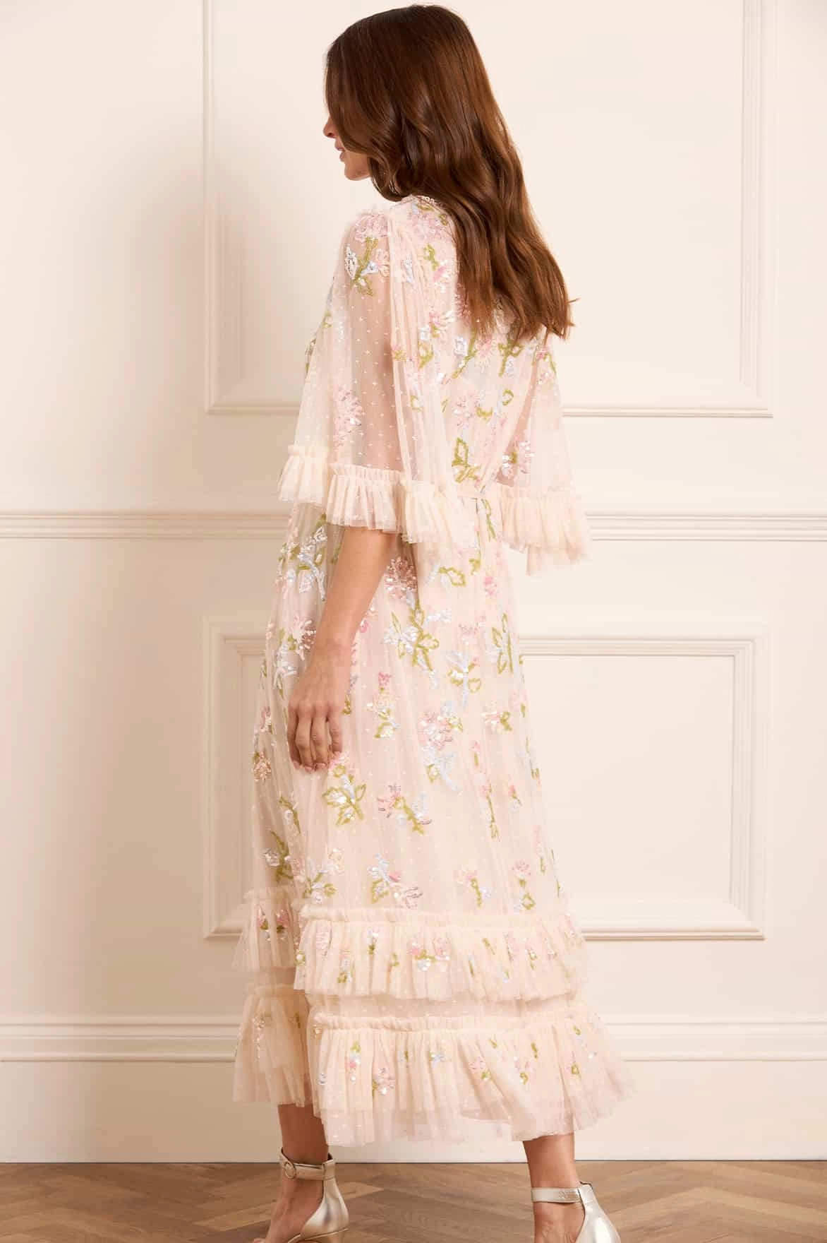 Feminine Vibe Sequin Dandelion Gloss Ballerina Dress