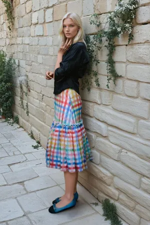 Scalloped Edge Fatima Skirt - Tuscana Plaid