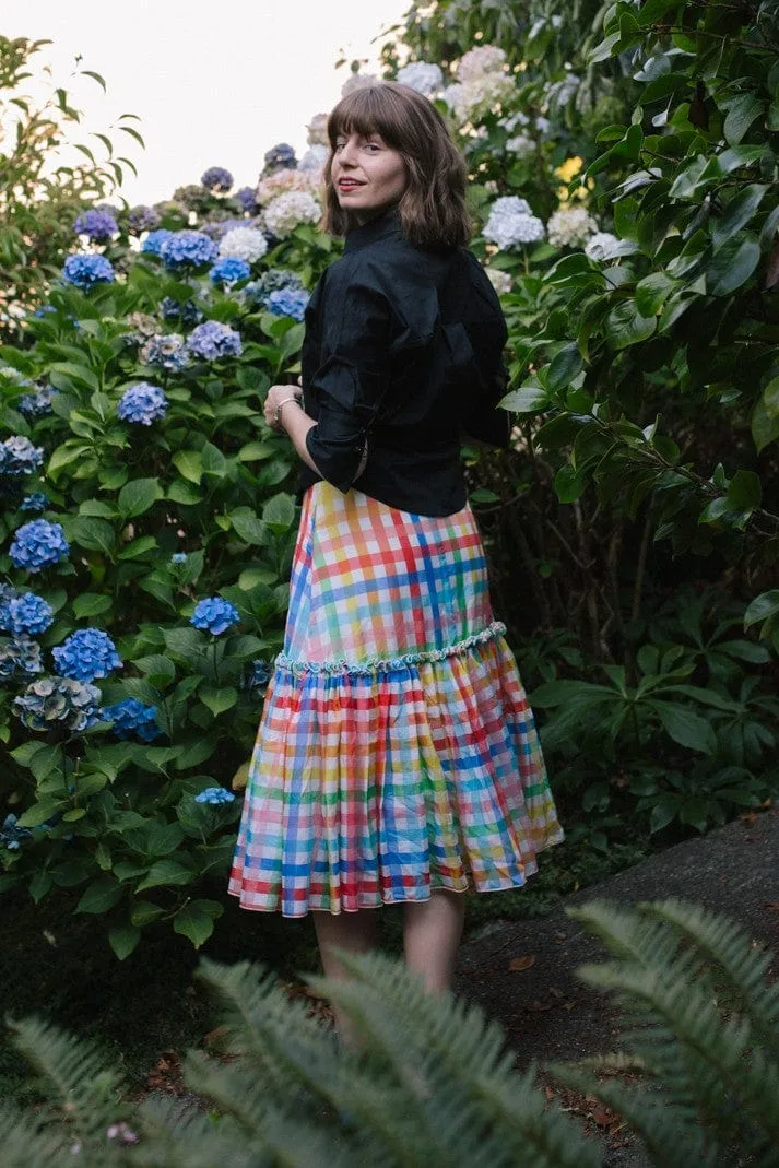Waist Defining Wrap style Fatima Skirt - Tuscana Plaid