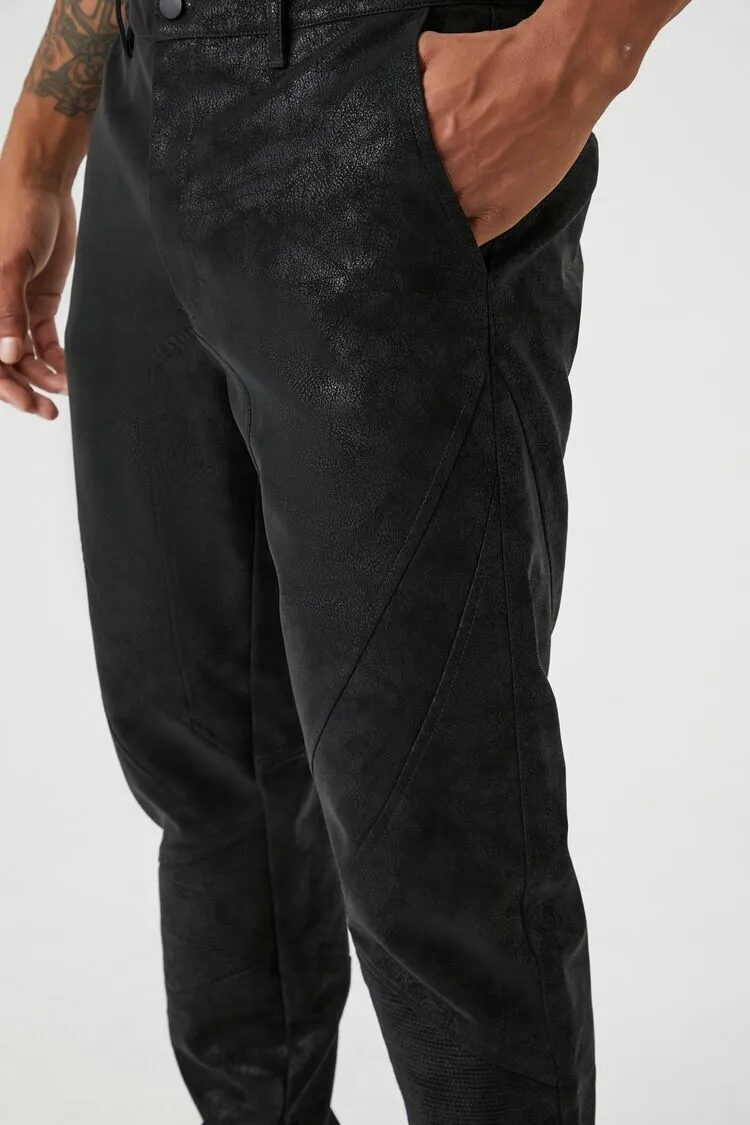 Faux Suede Slim-Fit Pants