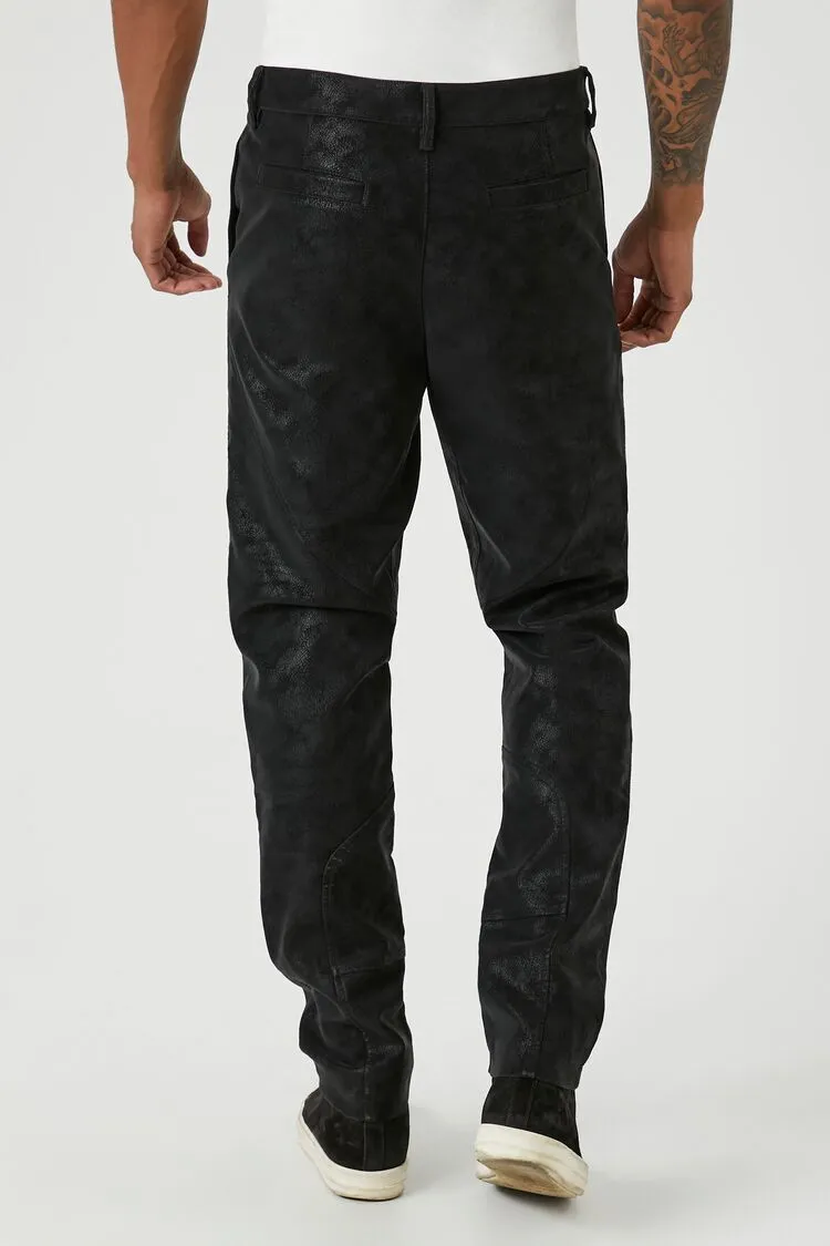 Faux Suede Slim-Fit Pants