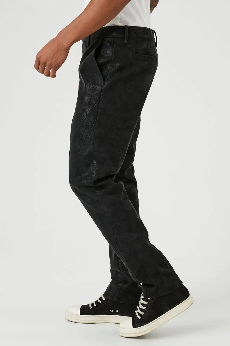 Faux Suede Slim-Fit Pants