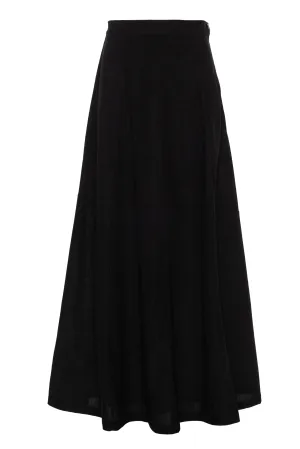 Patchwork Design Faves Black Corduroy Maxi Trumpet Skirt WB5CM1707SL