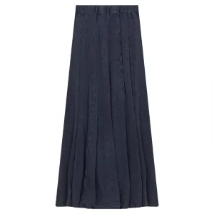 Reinforced Hemline Faves Dark Denim Wash Waffle Paneled Maxi SB3CM8403SLW
