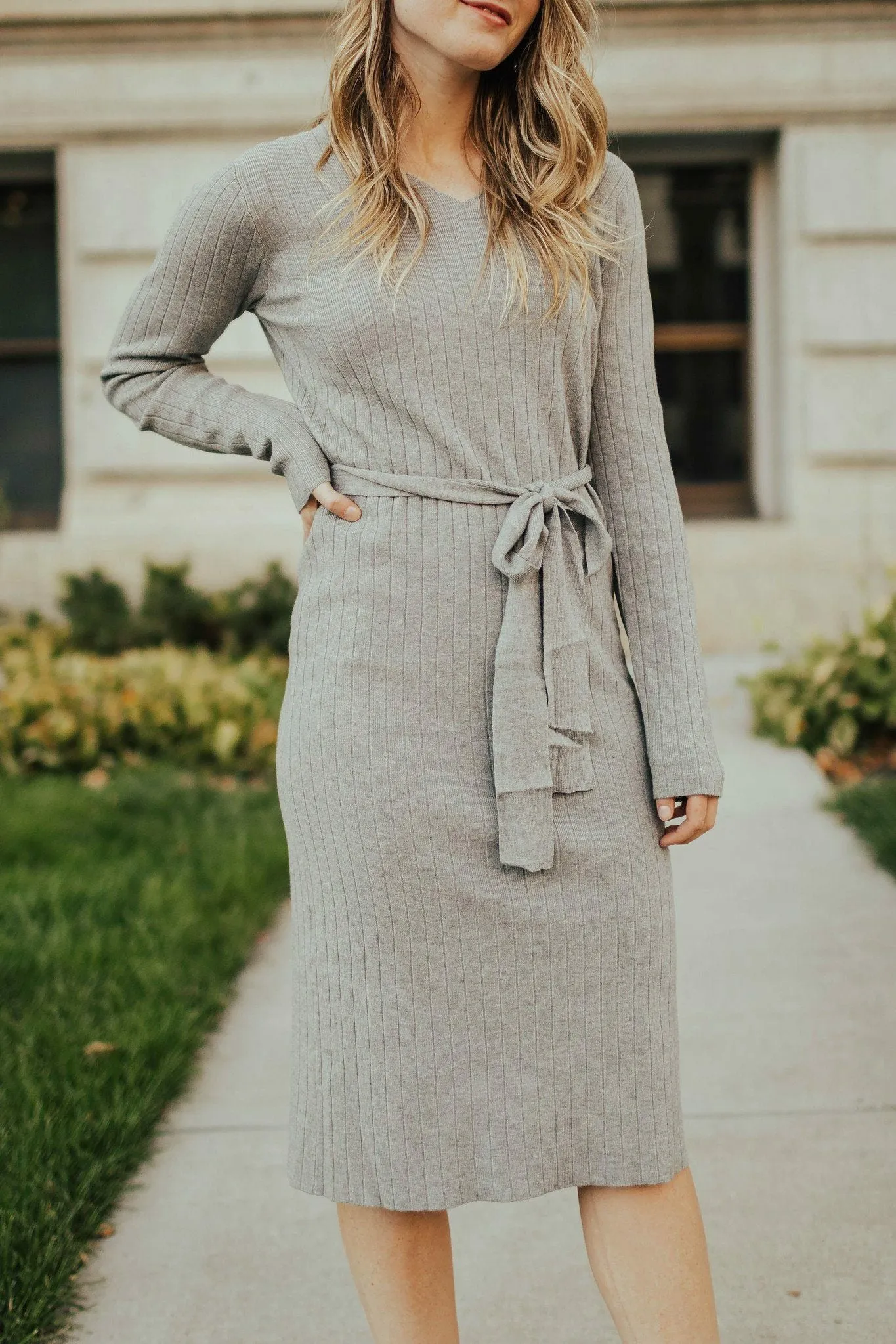 Amy Dress Heather Grey Timeless Line