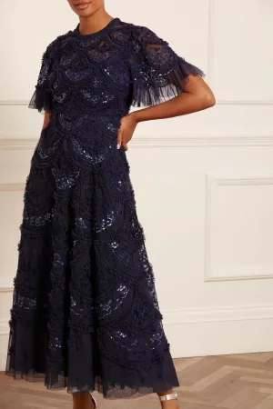 Timeless Style Carmen Ruffle Ankle Gown