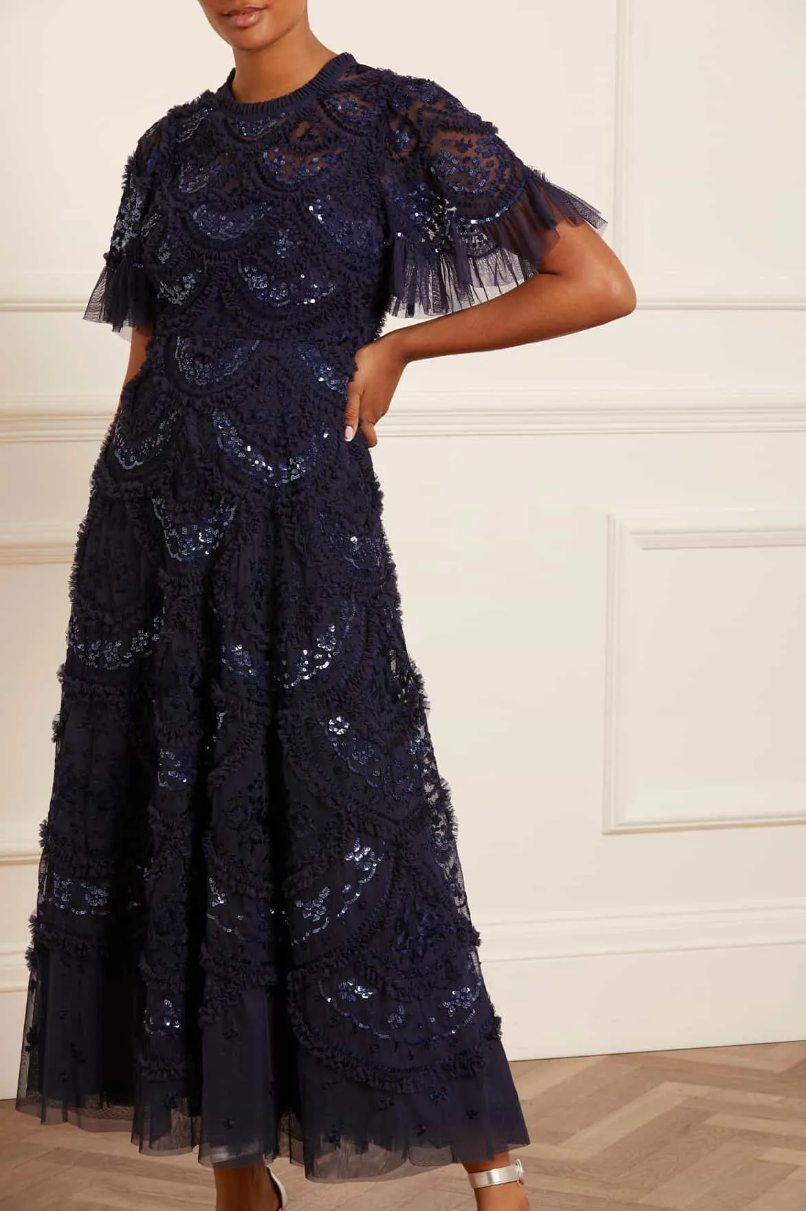 Timeless Style Carmen Ruffle Ankle Gown