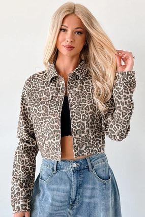 Fierce By Nature Cropped Denim Jacket (Leopard) Thermal Base Valentine's look