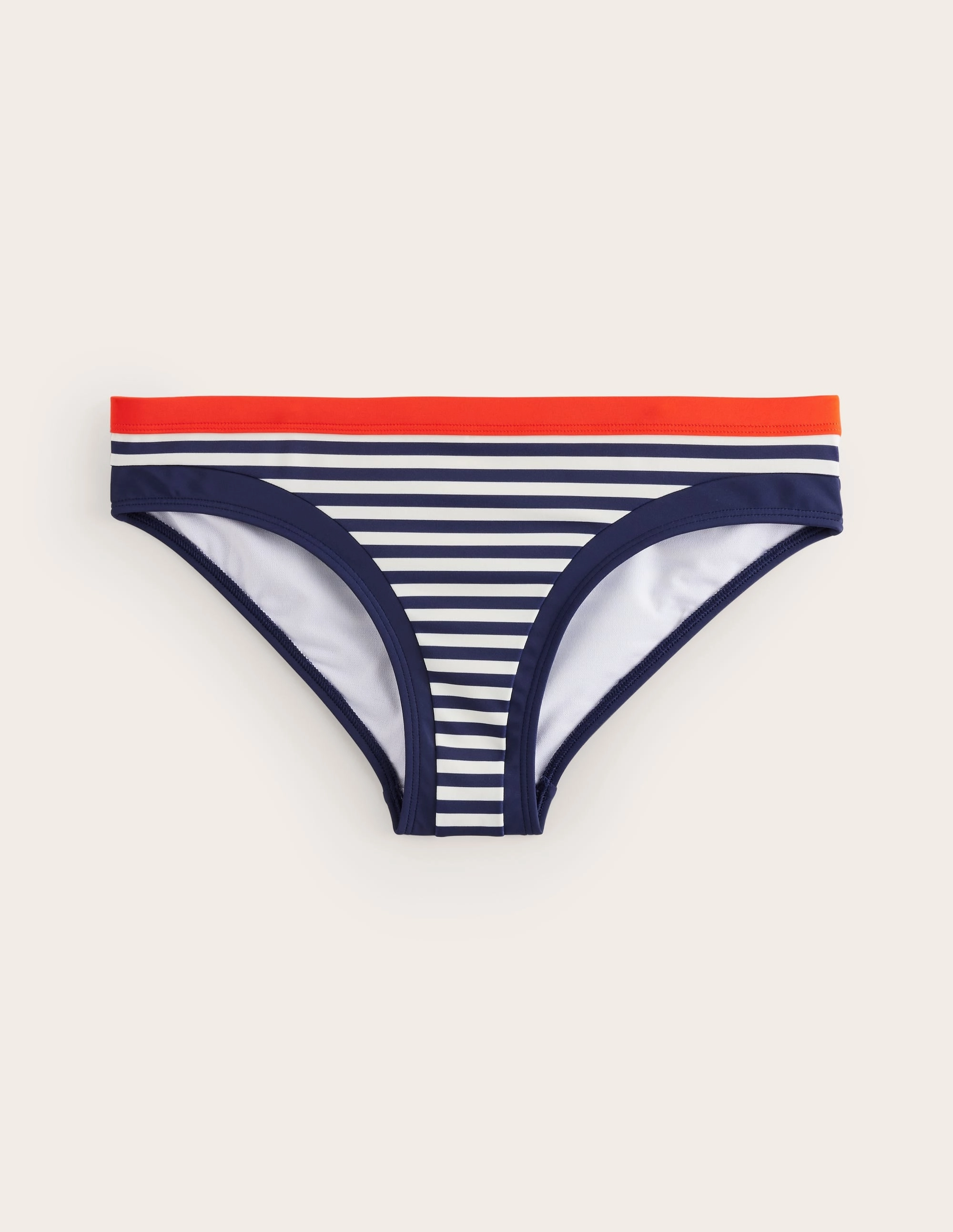 Santorini Bikini Bottoms-Red, Navy Stripe Racerback Support