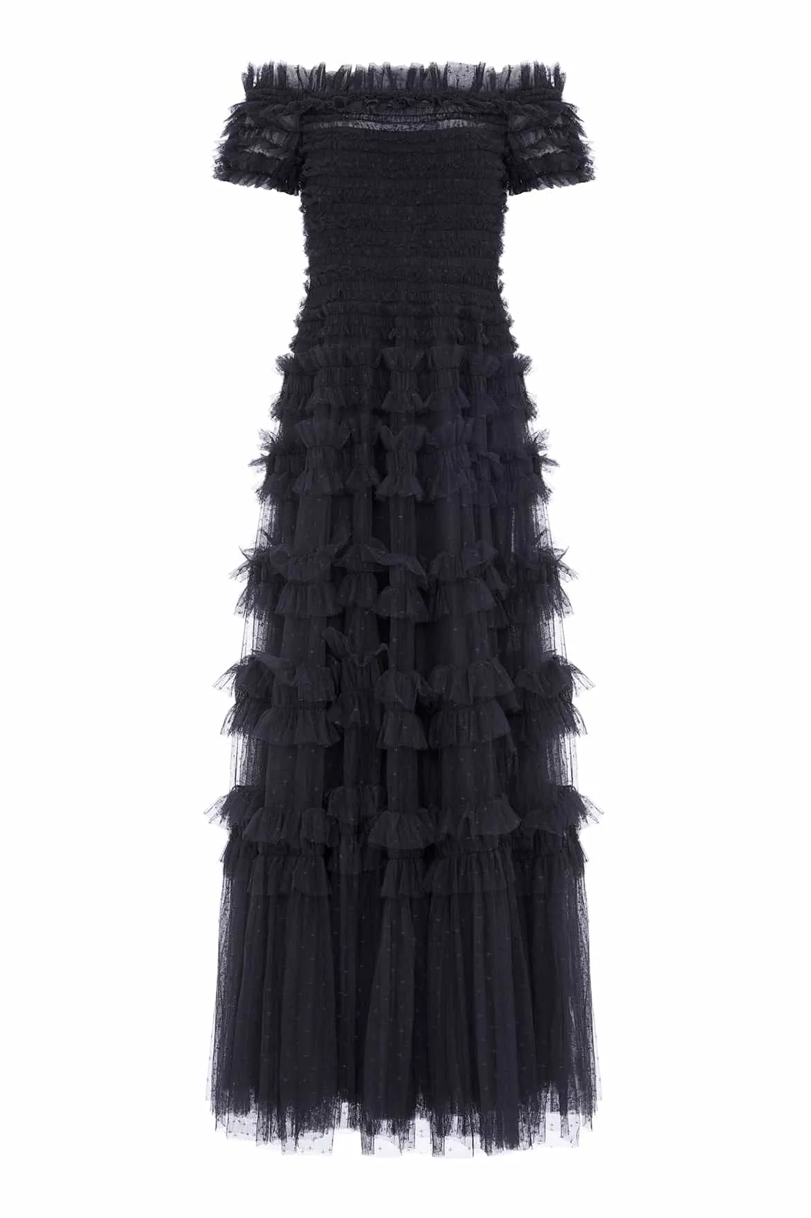 Lisette Ruffle Off Shoulder Gown Office Glam