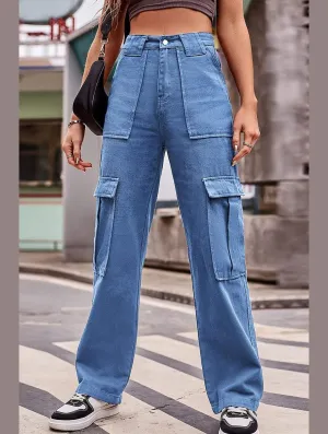 Adjustable loop MULTI POCKET CASUAL DENIM PANTS
