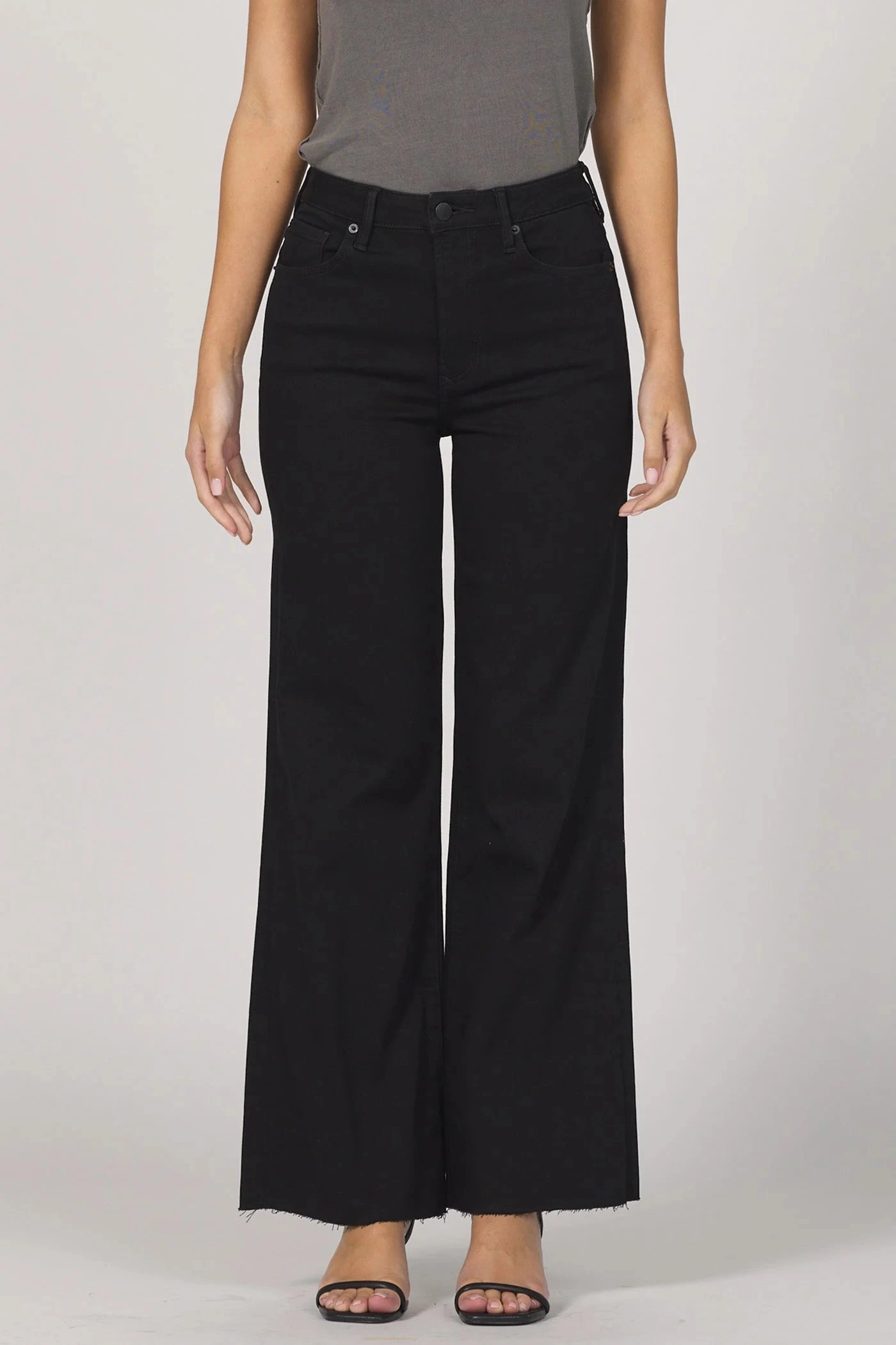 Dear John Fiona Wide Leg Jean in Black Arrow Durable Interlock Stitch Light Fabric