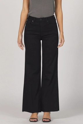 Dear John Fiona Wide Leg Jean in Black Arrow Easy Wear