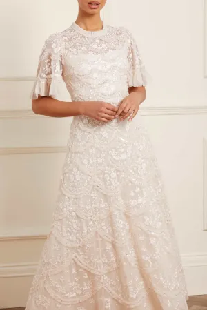 Polite Color Lily Bloom Ankle Gown