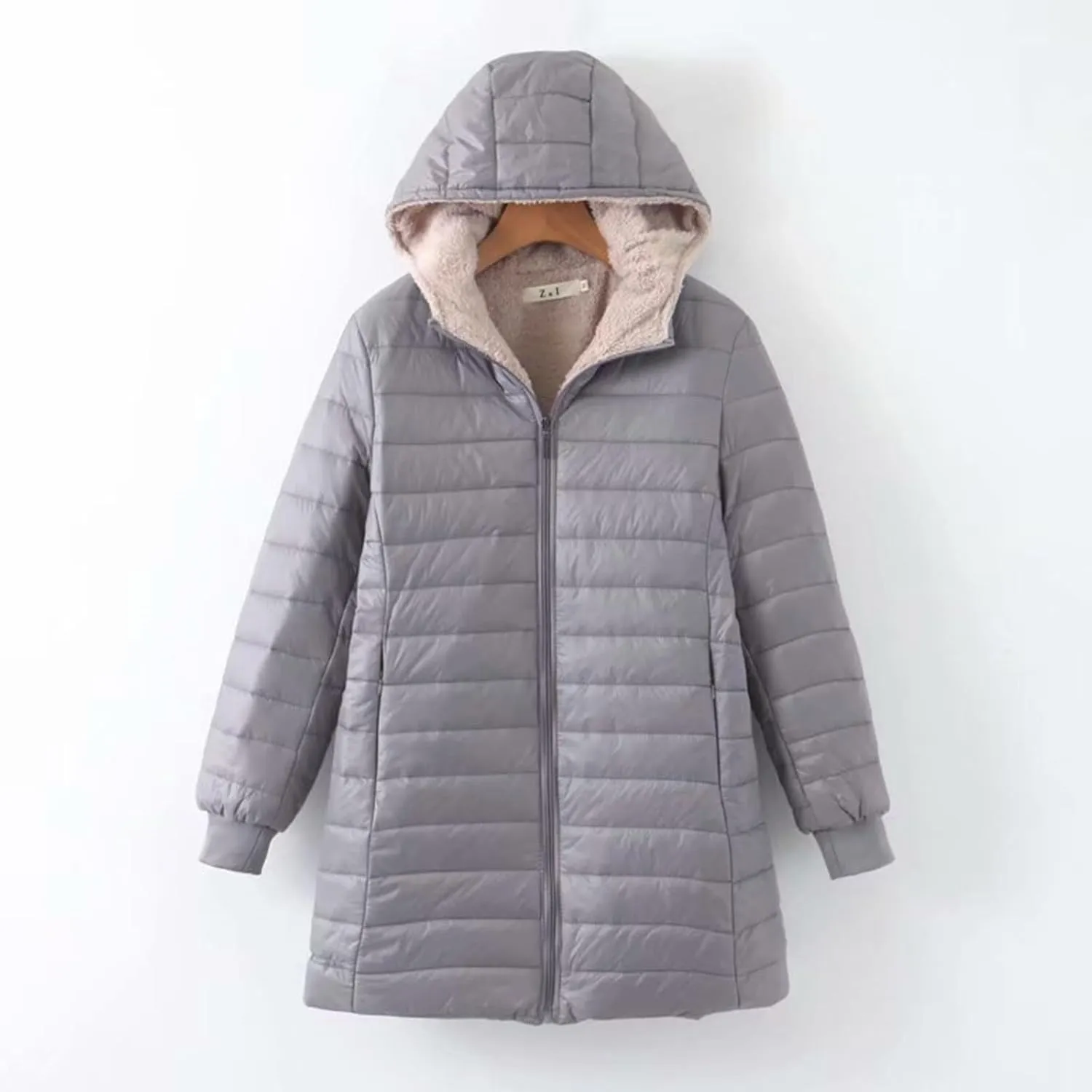 Fleece Lined Winter Coats for Women Mid Length Hooded Jackets Outerwear Sherpa Fleece Winter Warm Overcoat Women