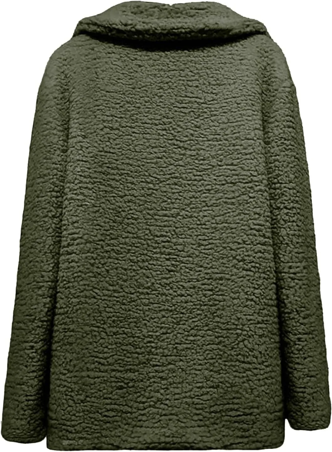 Fleece Womens Jacket Faux Cardigan Loose Turn Down Button Coat Fleece Jackets Long Sleeve Fleece Women Polar Fleece