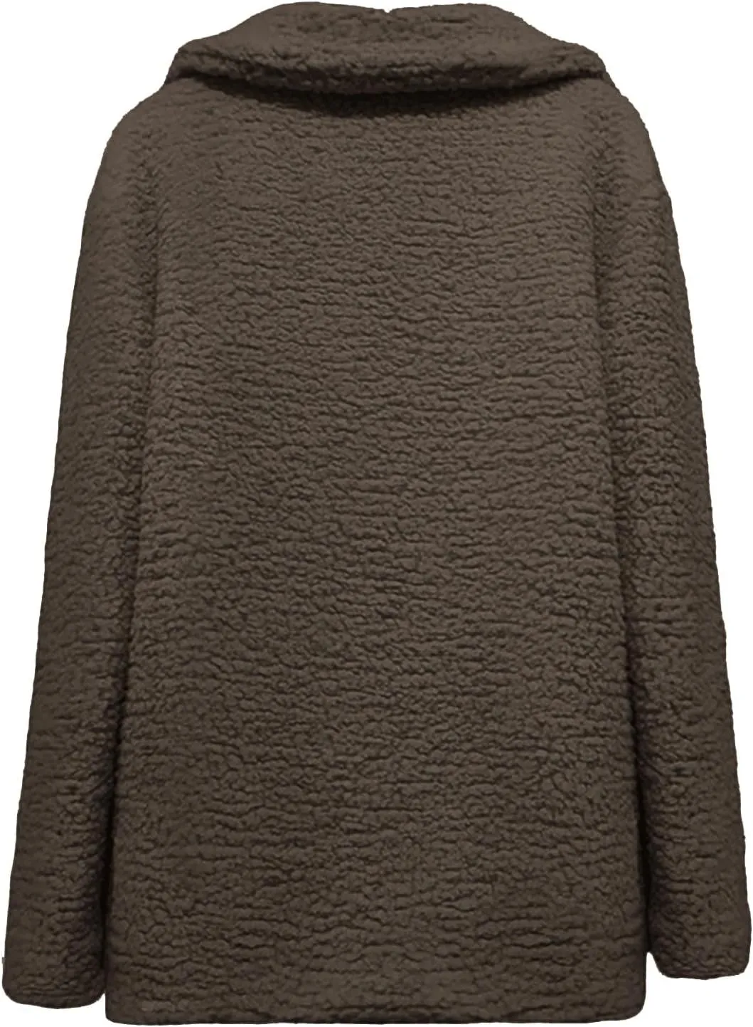 Fleece Womens Jacket Faux Cardigan Loose Turn Down Button Coat Fleece Jackets Long Sleeve Fleece Women Polar Fleece